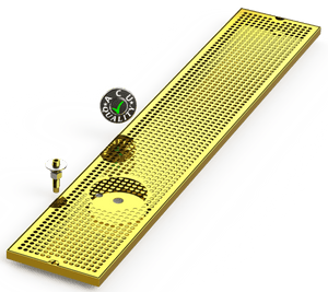 8" X 45" Surface Mount Drip Tray with Drain and Left Rinser Hole - ACU Precision Sheet Metal