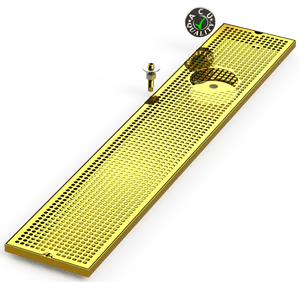 8" X 45" Surface Mount Drip Tray with Drain and Right Rinser Hole - ACU Precision Sheet Metal