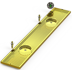 8" X 48" Surface Mount Drip Tray with Double Drain and Double Rinser Holes - ACU Precision Sheet Metal