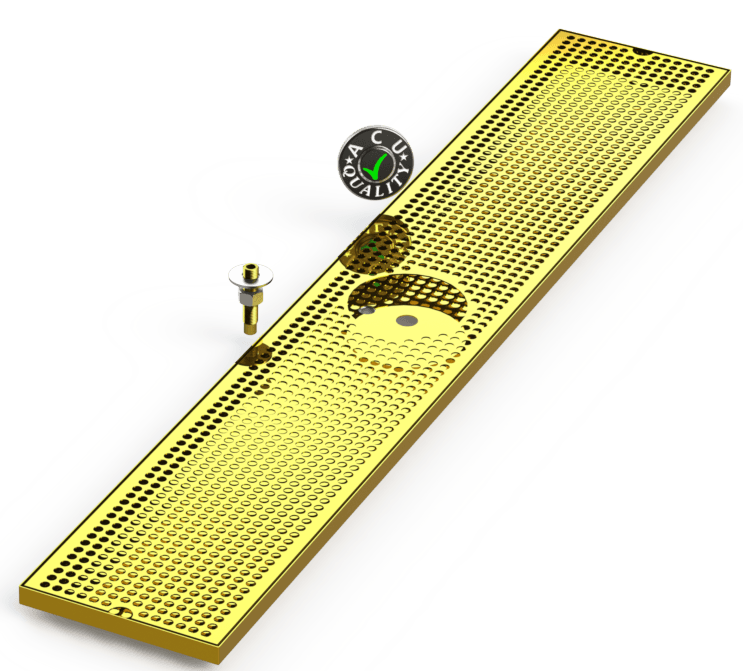 8" X 48" Surface Mount Drip Tray with Drain and Rinser Hole - ACU Precision Sheet Metal