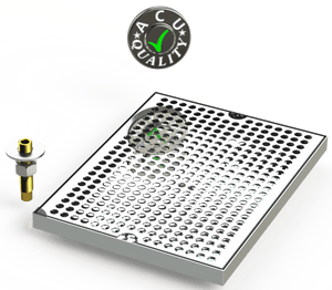 9" X 12" Surface Mount Drip Tray with Drain - ACU Precision Sheet Metal
