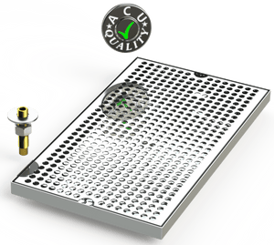 9" X 16" Surface Mount Drip Tray with Drain - ACU Precision Sheet Metal