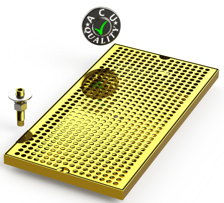 9" X 18" Surface Mount Drip Tray with Drain - ACU Precision Sheet Metal