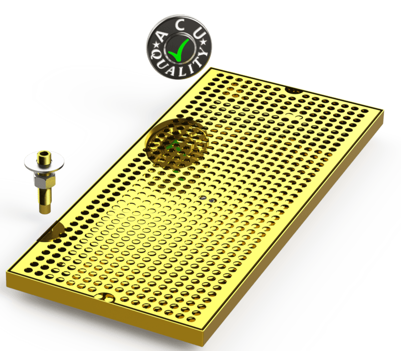 9" X 20" Surface Mount Drip Tray with Drain - ACU Precision Sheet Metal