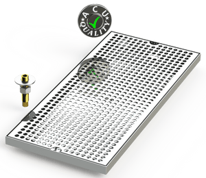 9" X 20" Surface Mount Drip Tray with Drain - ACU Precision Sheet Metal