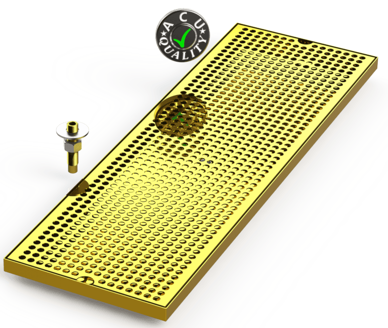 9" X 28" Surface Mount Drip Tray with Drain - ACU Precision Sheet Metal