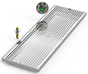 9" X 28" Surface Mount Drip Tray with Drain - ACU Precision Sheet Metal