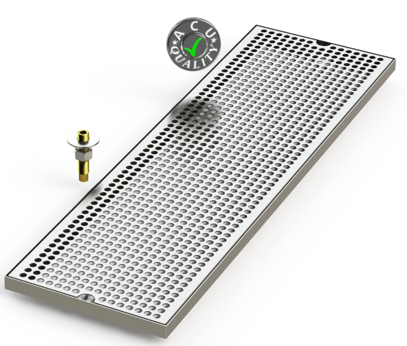 9" X 30" Surface Mount Drip Tray with Drain - ACU Precision Sheet Metal