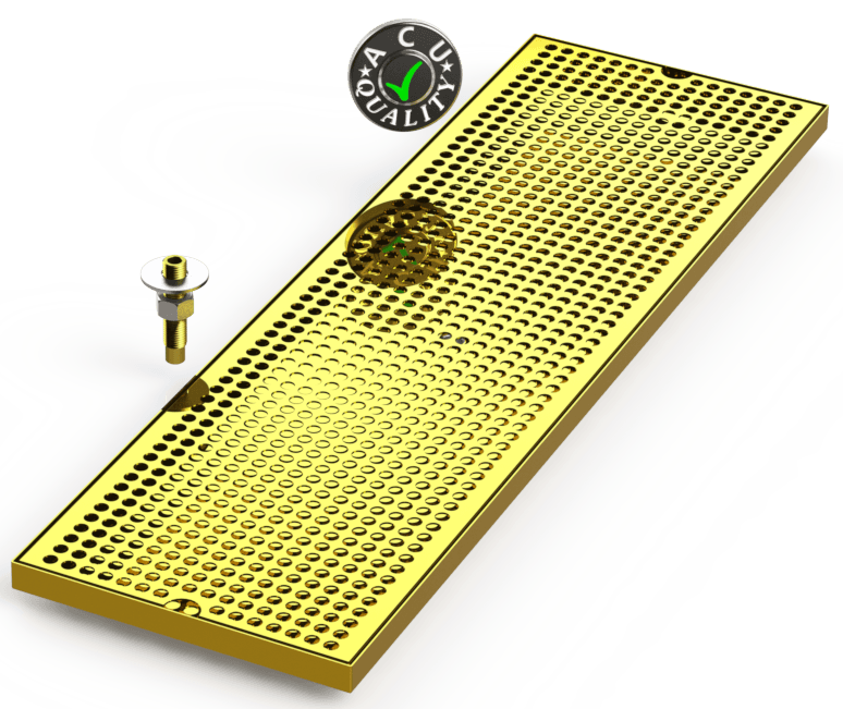 9" X 30" Surface Mount Drip Tray with Drain - ACU Precision Sheet Metal