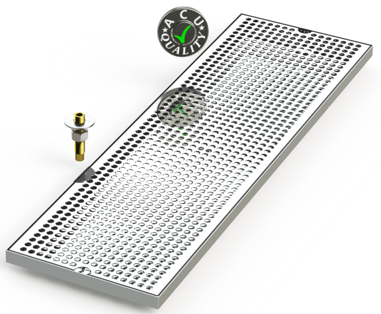 9" X 30" Surface Mount Drip Tray with Drain - ACU Precision Sheet Metal