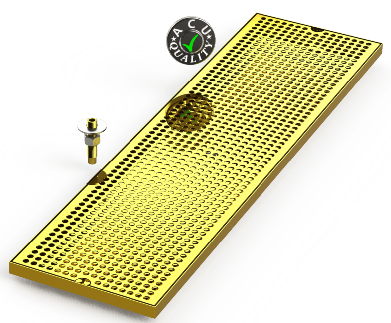 9" X 33" Surface Mount Drip Tray with Drain - ACU Precision Sheet Metal