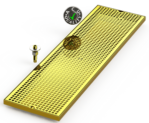 9" X 33" Surface Mount Drip Tray with Drain - ACU Precision Sheet Metal