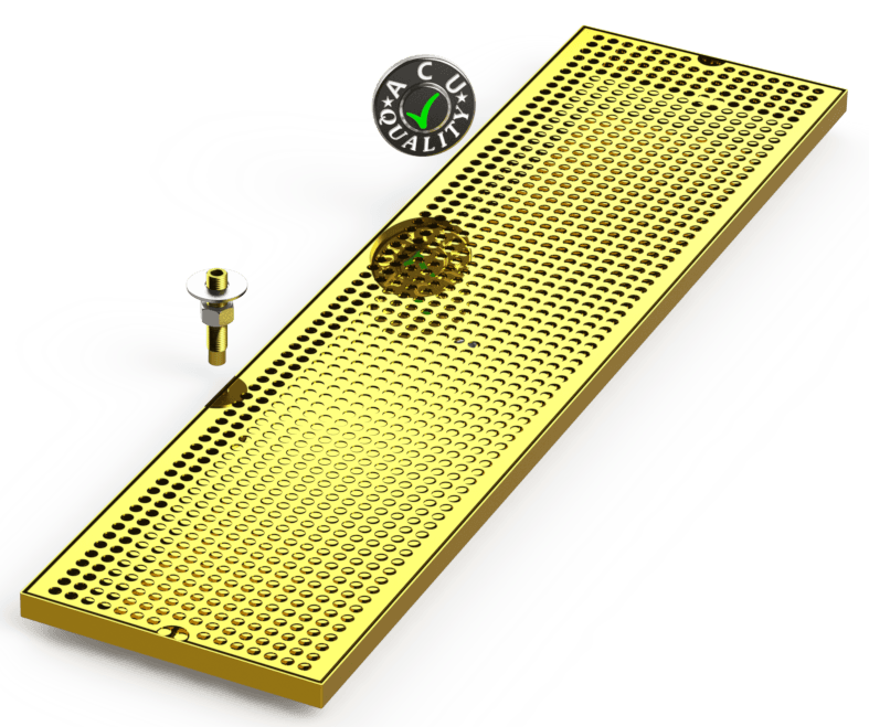 9" X 36" Surface Mount Drip Tray with Drain - ACU Precision Sheet Metal