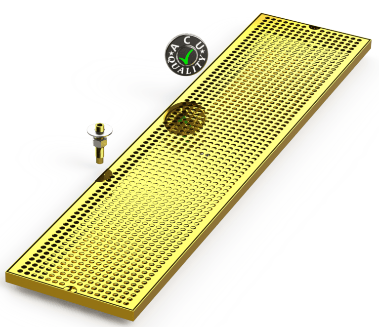 9" X 39" Surface Mount Drip Tray with Drain - ACU Precision Sheet Metal