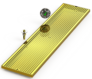 9" X 39" Surface Mount Drip Tray with Drain - ACU Precision Sheet Metal