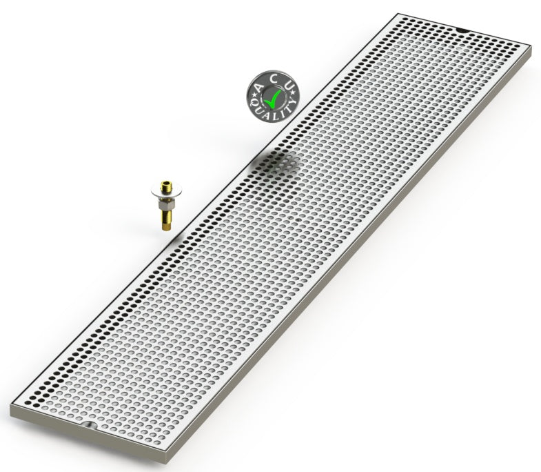 9" X 48" Surface Mount Drip Tray with Drain - ACU Precision Sheet Metal