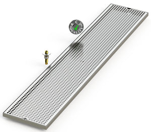 9" X 48" Surface Mount Drip Tray with Drain - ACU Precision Sheet Metal