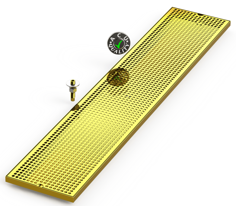 9" X 48" Surface Mount Drip Tray with Drain - ACU Precision Sheet Metal