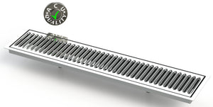 Flush Mount 5" X 24" X ¾" Drip Tray with Double Drains | Recessed | S/S # 8