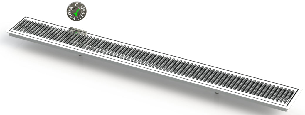 Flush Mount 5" X 45" X ¾" Drip Tray with Double Drains | Recessed | S/S # 8
