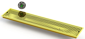 Flush Mount 6" X 30" X ¾" Drip Tray with Double Drains | Recessed | Brass