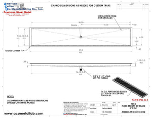 Flush Mount 6" X 36" X ¾" Drip Tray | Recessed Beer Tray | Brass - ACU Precision Sheet Metal