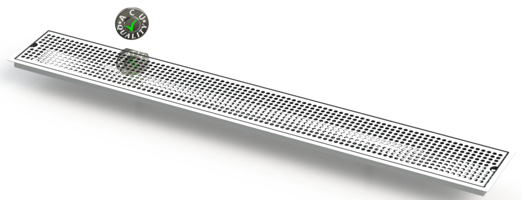 Flush Mount 6" X 45" X ¾" Drip Tray with Double Drains | Recessed | S/S # 8