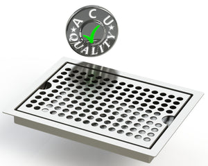 Flush Mount 6" X 8" X ¾" Drip Tray | Recessed Beer Tray | Stainless Steel - ACU Precision Sheet Metal