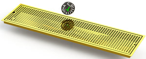 Flush Mount 8" X 30" X ¾" Drip Tray | Beer Dispenser Catcher | Brass - ACU Precision Sheet Metal