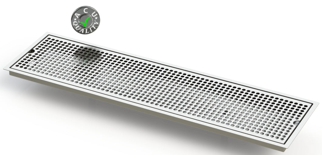 Flush Mount 8" X 30" X ¾" Drip Tray with Double Drains | Recessed | S/S # 4
