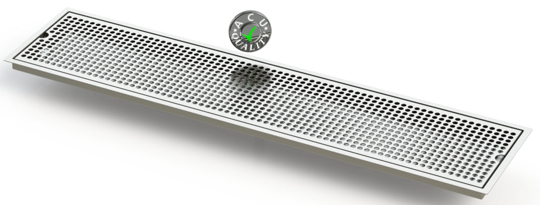 Flush Mount 8" X 36" X ¾" Drip Tray | Recessed Beer Tray | Stainless Steel - ACU Precision Sheet Metal