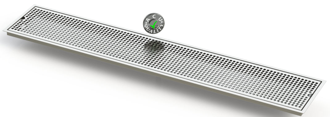 Flush Mount 8" X 45" X ¾" Drip Tray | Recessed Beer Tray | Stainless Steel - ACU Precision Sheet Metal