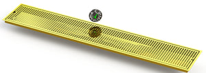 Flush Mount 8" X 45" X ¾" Drip Tray | Beer Dispenser Catcher | Brass - ACU Precision Sheet Metal