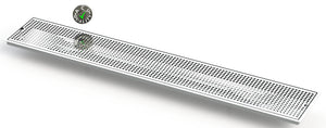 Flush Mount 8" X 48" X ¾" Drip Tray with Double Drains | Recessed | S/S # 8