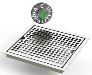 Flush Mount 8" X 8" X ¾" Drip Tray | Recessed Beer Tray | Stainless Steel - ACU Precision Sheet Metal