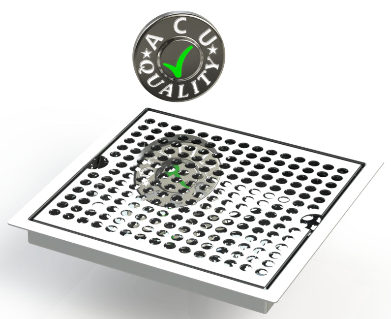 Flush Mount 8" X 8" X ¾" Drip Tray | Beer Dispenser Catcher | S/S # 8 - ACU Precision Sheet Metal