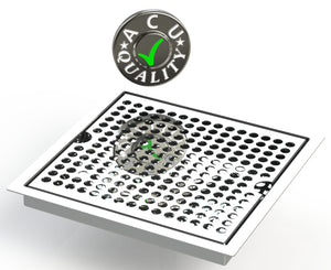 Flush Mount 8" X 8" X ¾" Drip Tray | Beer Dispenser Catcher | S/S # 8 - ACU Precision Sheet Metal