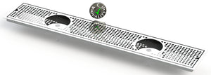 Flush Mount w/ Center Drain and Double Rinser Holes 6" X 36" X ¾" Drip Tray | Recessed | S/S # 8