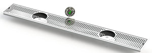 Flush Mount w/ Center Drain and Double Rinser Holes 6" X 45" X ¾" Drip Tray | Recessed | S/S # 8