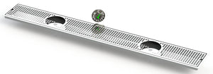 Flush Mount w/ Center Drain and Double Rinser Holes 6" X 48" X ¾" Drip Tray | Recessed | S/S # 8