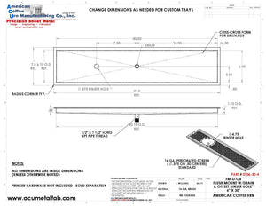 Flush Mount with Center Drain and Offset Rinser Hole 6" X 30" X ¾" Drip Tray | Recessed | Brass