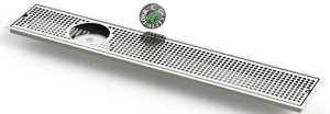 Flush Mount w/ Center Drain and Offset Rinser Hole 6" X 36" X ¾" Drip Tray | Recessed | S/S # 4