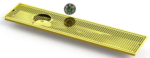 Flush Mount w/ Center Drain and Offset Rinser Hole 8" X 36" X ¾" Drip Tray | Recessed | Brass