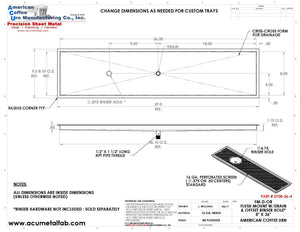 Flush Mount w/ Center Drain and Offset Rinser Hole 8" X 36" X ¾" Drip Tray | Recessed | Brass