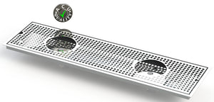 Flush Mount w/ Double Drain and Double Rinser Holes 8" X 30" X ¾" Drip Tray | Recessed | S/S # 8