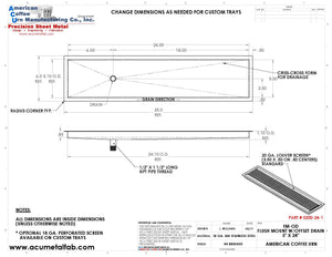 Flush Mount with Offset Drain 5" X 24" Drip Tray | Recessed | S/S # 4