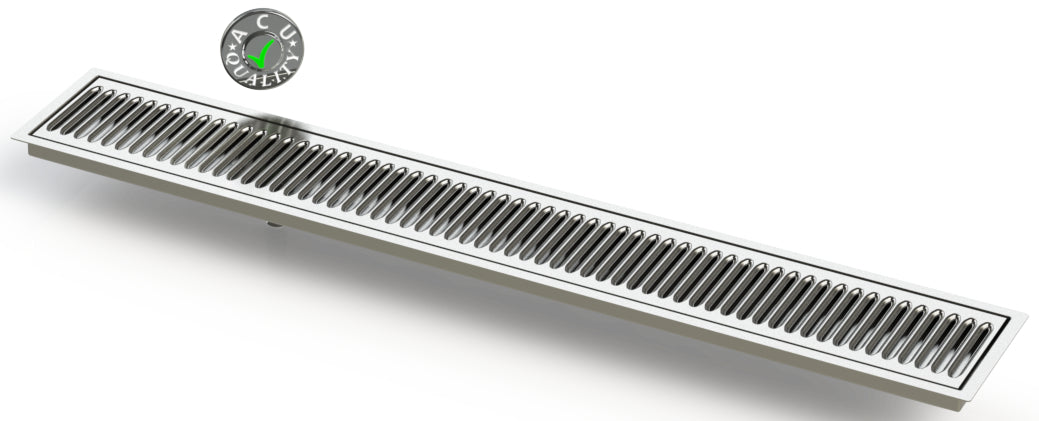 Flush Mount with Offset Drain 5" X 36" Drip Tray | Recessed | S/S # 4 - ACU Precision Sheet Metal