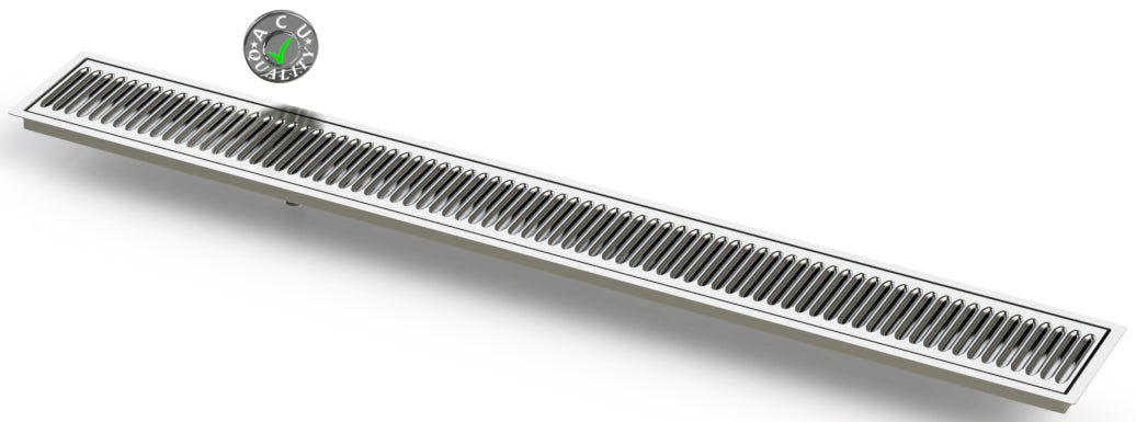 Flush Mount with Offset Drain 5" X 45" Drip Tray | Recessed | S/S # 4 - ACU Precision Sheet Metal