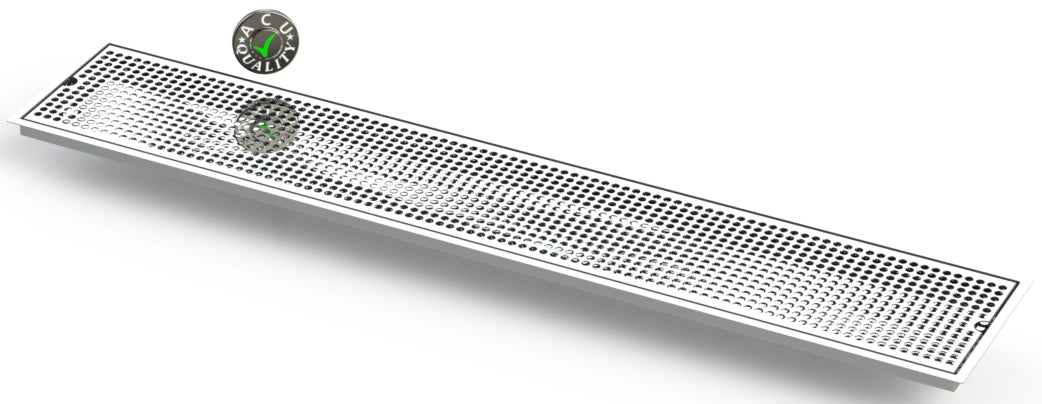 Flush Mount with Offset Drain 8" X 45" X ¾" Drip Tray | Recessed | S/S # 8