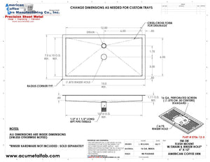 Flush Mount with Rinser Hole 6" X 12" X ¾" Drip Tray | Recessed | Brass